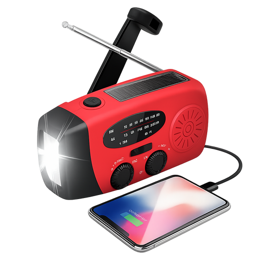 Multifunctionele Noodradio met powerbank & zaklamp - Basis Noodpakket