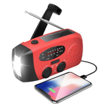 Rode noodradio met zonnepaneel en zaklamp voor noodsituaties